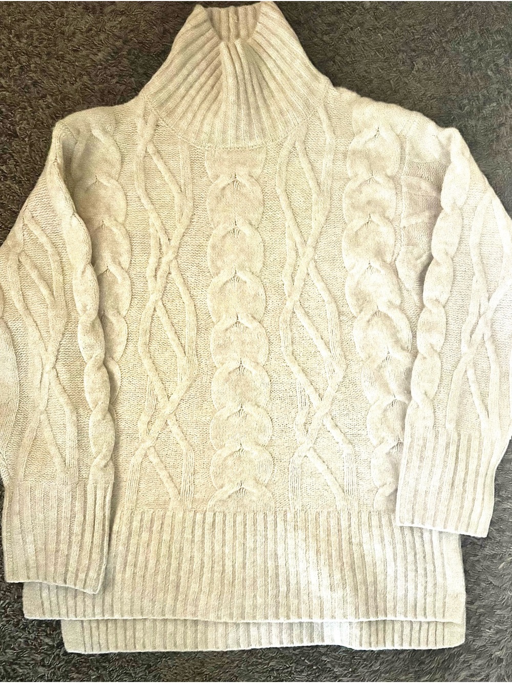 a new day Cream Cable Knit Turtleneck Sweater